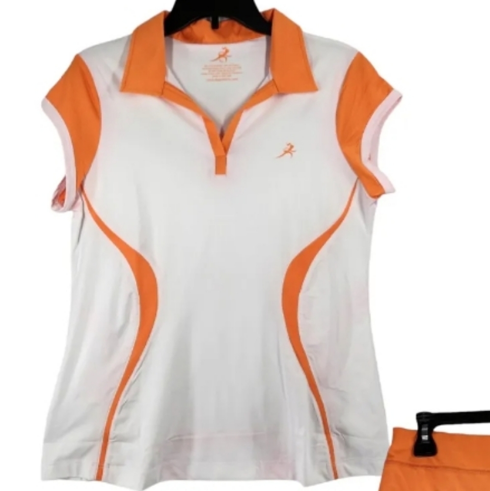 New Jiggy white orange polo style top